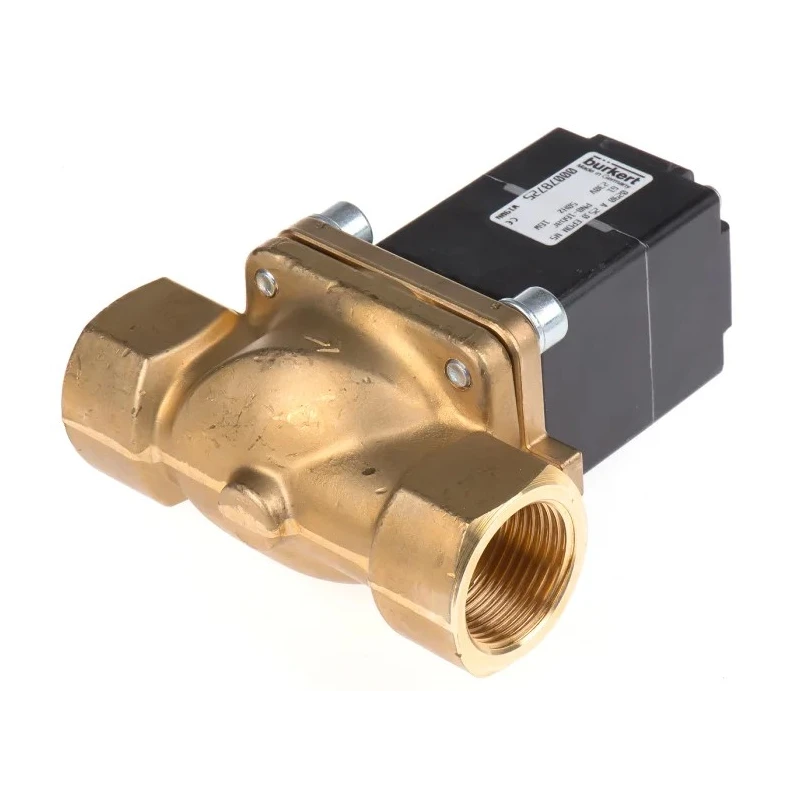 Burkert Solenoid Valve 2 Port NC Brass Body 25 mm Orifice 230V AC 16 bar Max Pressure 078725