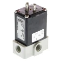 Burkert 3 Port NO/NC Polypropylene Solenoid Valve 24V DC G1/4 Threaded Ports 3mm Orifice 078556