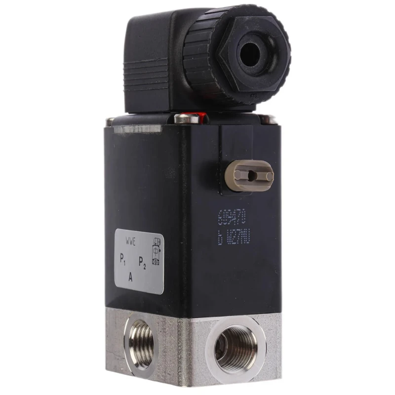 Burkert Stainless Steel 3-Port Solenoid Valve 24V DC, Threaded 1/4 in G Inlet, 6.35 mm Outlet, Model 041037