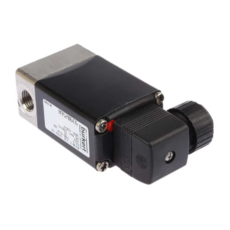Burkert Stainless Steel 3-Port Solenoid Valve 24V DC, Threaded 1/4 in G Inlet, 6.35 mm Outlet, Model 041037