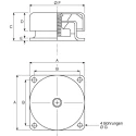 Fabreeka M10 Neoprene Cup Anti-Vibration Mount, 76 mm Outside Diameter, 38 mm Overall Height VSC2-15-C-S-M10