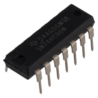 Texas Instruments 4 2-Input NAND Logic Gate, 14-Pin PDIP, CMOS HC Family, Operating Voltage 2 to 6 V SN74HC00N