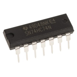 Texas Instruments 2 Flip Flop IC HC 14-Pin PDIP Operating Voltage 2 to 6V Clock Frequency 25MHz SN74HC74N
