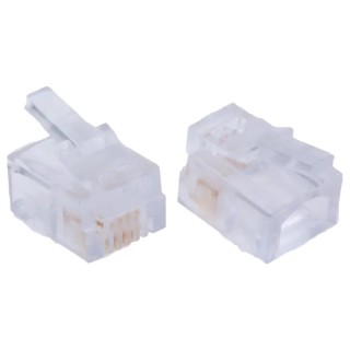 Bel-Stewart 940-SP Series RJ14 Connector Male, UTP Shield, Cable Mount, Cat3, Straight 1 Port 4, 6 Way 940-SP-3046R