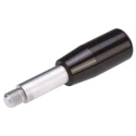 Elesa Lever Arm with Male Thread M8 x 9 mm, Black Phenolic Duroplast Handle, Steel Shaft 65 mm Length 3501