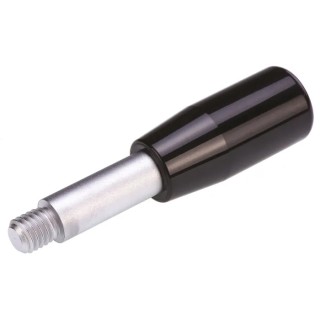 Elesa Lever Arm with Male Thread M8 x 9 mm, Black Phenolic Duroplast Handle, Steel Shaft 65 mm Length 3501