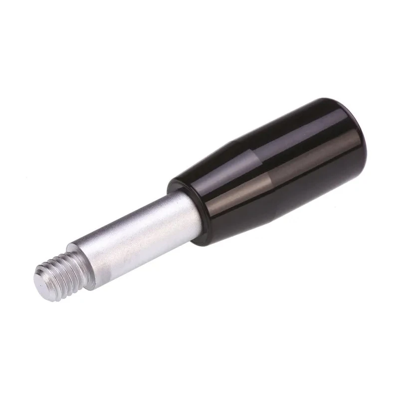 Elesa Lever Arm with Male Thread M8 x 9 mm, Black Phenolic Duroplast Handle, Steel Shaft 65 mm Length 3501