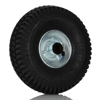 RS PRO Black Rubber Trolley Wheel 260mm Diameter, 200 kg Load Capacity, Steel Hub with Roller Bearing 858-900