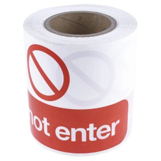 RS PRO Red White Polyethylene Barrier Tape 150 mm Width 150 mm Thickness 100 m Length 866-068