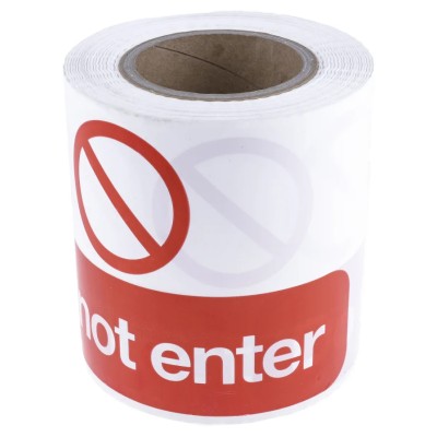 RS PRO Red White Polyethylene Barrier Tape 150 mm Width 150 mm Thickness 100 m Length 866-068