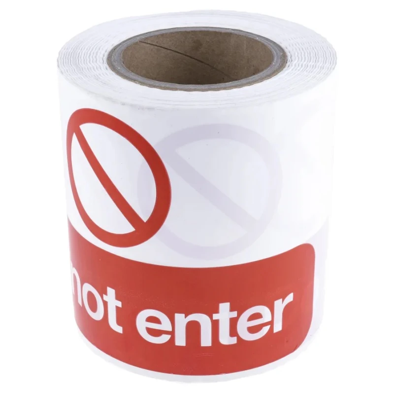 RS PRO Red White Polyethylene Barrier Tape 150 mm Width 150 mm Thickness 100 m Length 866-068