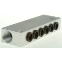 Legris 3310 series 6 Station G Thread Aluminium Manifold, Port Size 3/8 in, Male/Female, RoHS Certified 3310 08 17