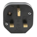 RS PRO 13A 250V UK Mains Plug Black Thermoplastic Clamp BS1363 Type G 2+E Male Connector 854-396