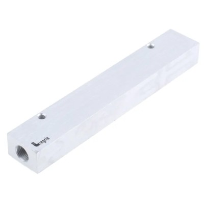 Legris 6 Outlet Pneumatic Manifold Threaded Fitting Anodised Aluminium 20 Bar Operating Pressure 3311 10 13 06