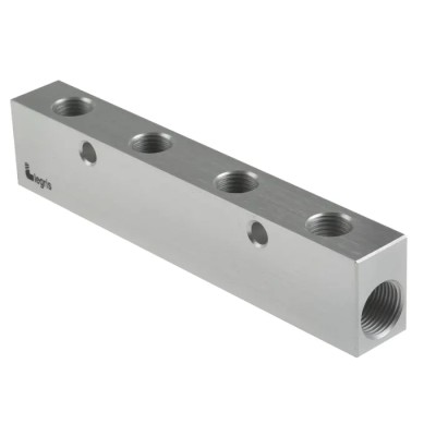 Legris 4 Outlet Pneumatic Manifold Anodised Aluminium, 20 bar, 146mm Length 3311 13 17 04