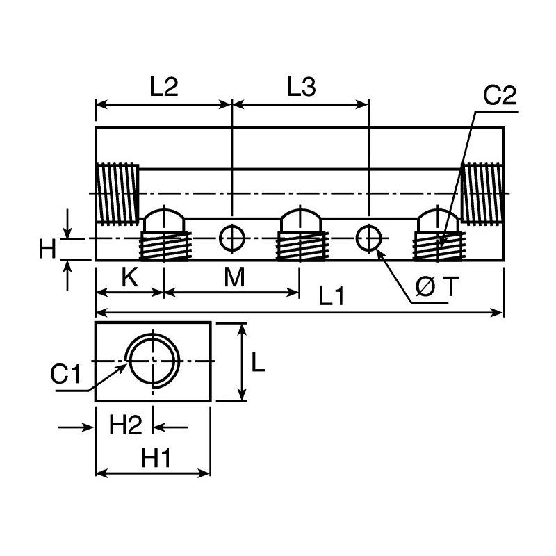 Legris 4 Outlet Pneumatic Manifold Anodised Aluminium, 20 bar, 146mm Length 3311 13 17 04
