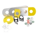 ABB Legend Plate for Emergency Stop Push Button Switches 22mm Cutout 59mm Outer Diameter 1SFA619930R1026 - CA6-1026