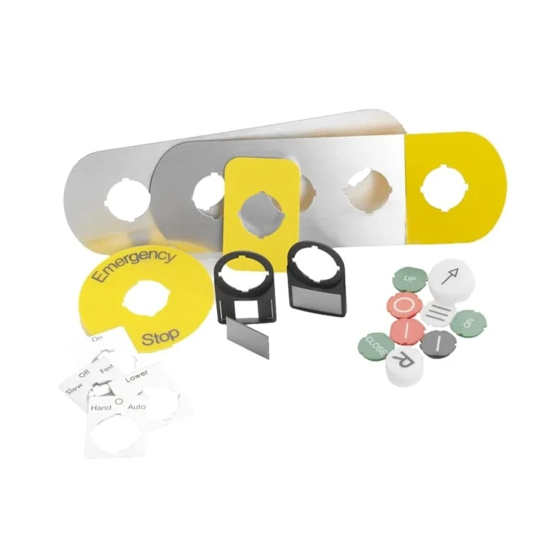 ABB Legend Plate for Emergency Stop Push Button Switches 22mm Cutout 59mm Outer Diameter 1SFA619930R1026 - CA6-1026