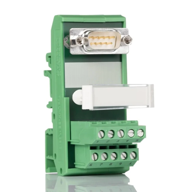 Phoenix Contact Interface Module 9-Contact Male D-Sub Connector DIN Rail Mount 25V AC 60V AC FLKM-D9 SUB/S 2281128