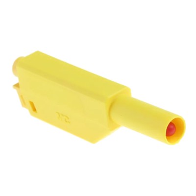Staubli Yellow Male Banana Plug, 4 mm Connector, Solder Termination, 1kV, 32A, Gold Plating 22.2380-24 22.1203