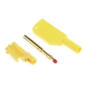 Staubli Yellow Male Banana Plug, 4 mm Connector, Solder Termination, 1kV, 32A, Gold Plating 22.2380-24 22.1203