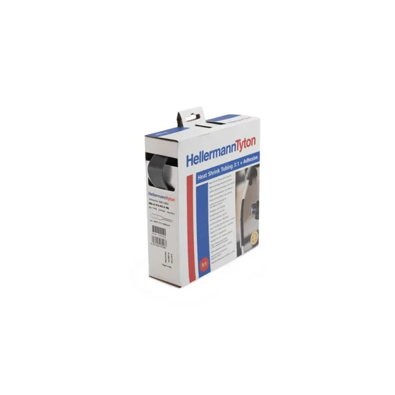 HellermannTyton Halogen Free Heat Shrink Tubing Black 24 mm Sleeve Diameter x 3 m Length 3:1 308-12400 HIS-A-24/8-PO-X-BK