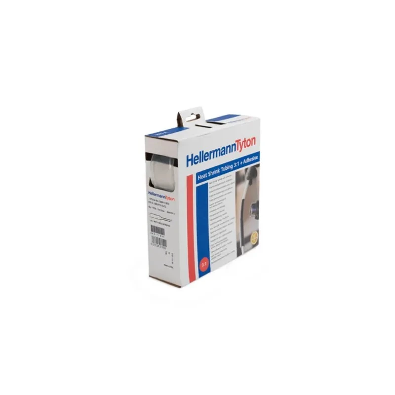 HellermannTyton Halogen Free Heat Shrink Tubing Clear 9 mm Sleeve Diameter 5 m Length 3:1 Ratio 308-10903 HIS-A-9/3-PO-X-CL