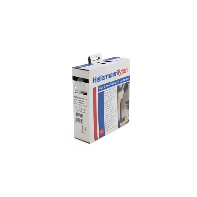 HellermannTyton Halogen Free Heat Shrink Tubing Clear 3 mm Sleeve Diameter x 10m Length 3:1 308-10303 HIS-A-3/1-PO-X-CL