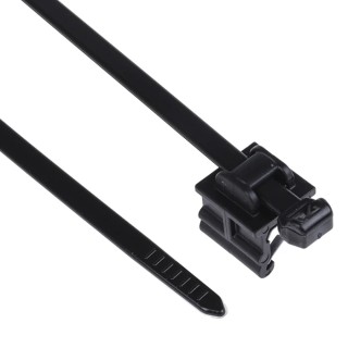 HellermannTyton Cable Tie Assemblies Cable Tie 200 mm x 4.6 mm Black Polyamide 66 156-04602 T50ROSEC19-PA66HS/PA66HIRHS-BK