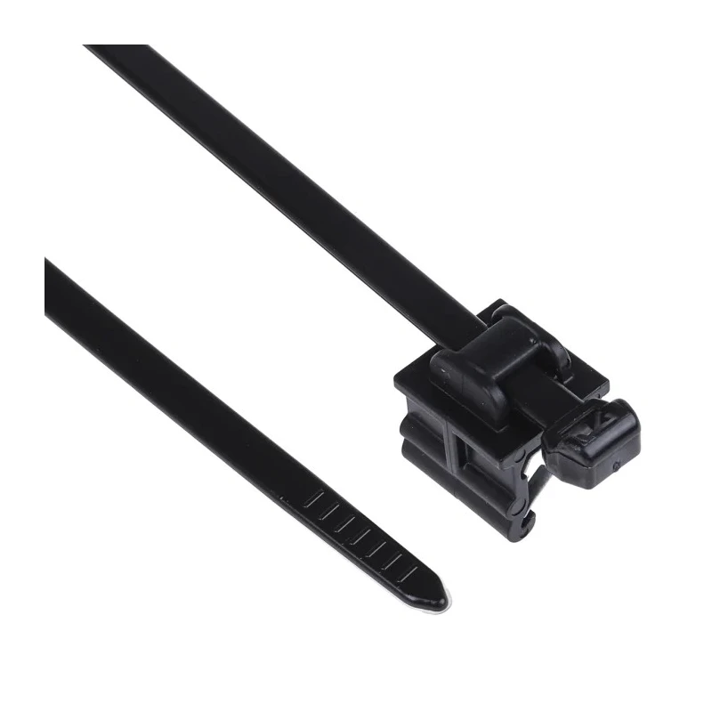 HellermannTyton Cable Tie Assemblies Cable Tie 200 mm x 4.6 mm Black Polyamide 66 156-04602 T50ROSEC19-PA66HS/PA66HIRHS-BK