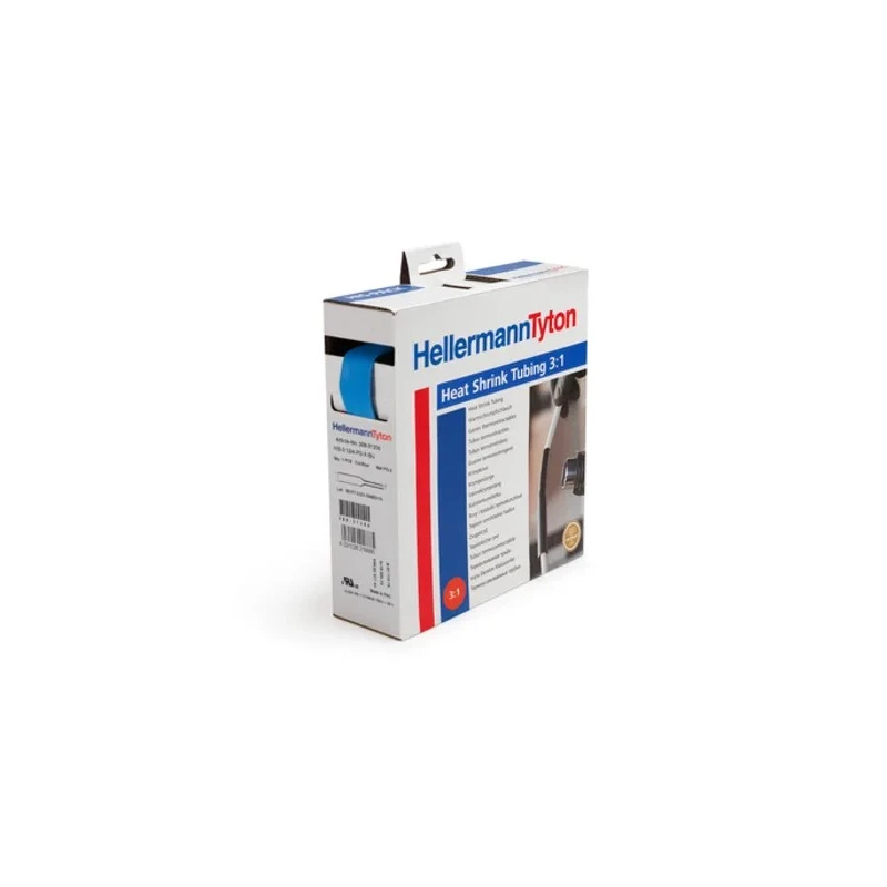 HellermannTyton Heat Shrink Tubing Blue 25.4 mm Sleeve Diameter x 3m Length 3:1 Shrink Ratio 308-32406 HIS-3-24/8-PO-X-BU