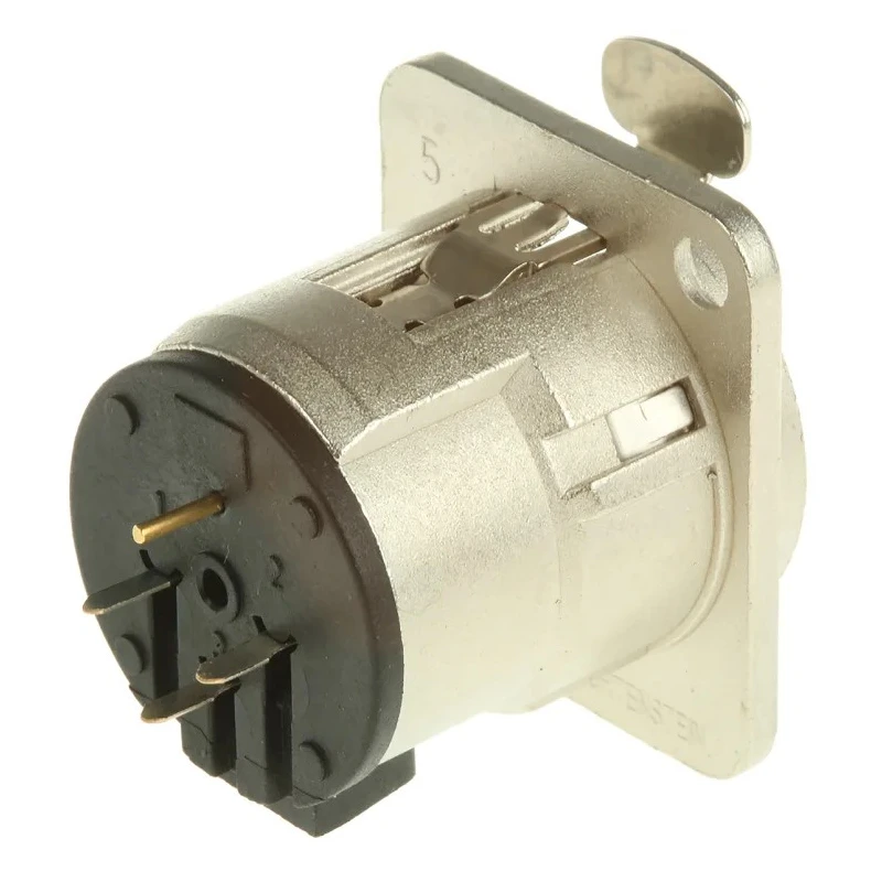Neutrik Through Hole XLR Connector Straight 50V 3-Pole Female Silver over Nickel Plating NC3FD-V