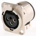 Neutrik PCB XLR Connector Right Angle Female 3 Contacts 50V Silver over Nickel Plating NC3FD-H