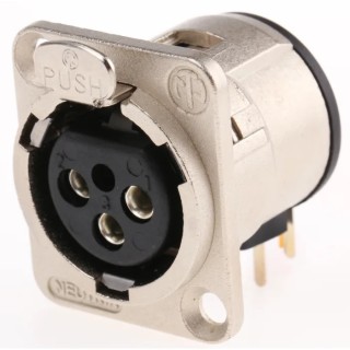 Neutrik PCB XLR Connector Right Angle Female 3 Contacts 50V Silver over Nickel Plating NC3FD-H