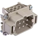 EPIC Heavy Duty Power Connector 16A 600V Cable Mount, Male 6 Contacts H-BE Series 10190000