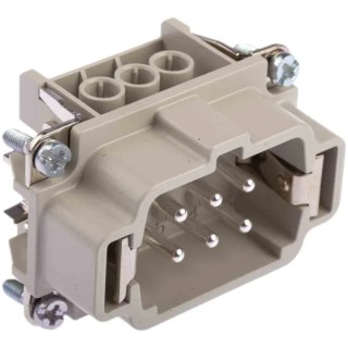 EPIC Heavy Duty Power Connector 16A 600V Cable Mount, Male 6 Contacts H-BE Series 10190000