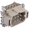 EPIC Heavy Duty Power Connector 16A 600V Cable Mount, Male 6 Contacts H-BE Series 10190000