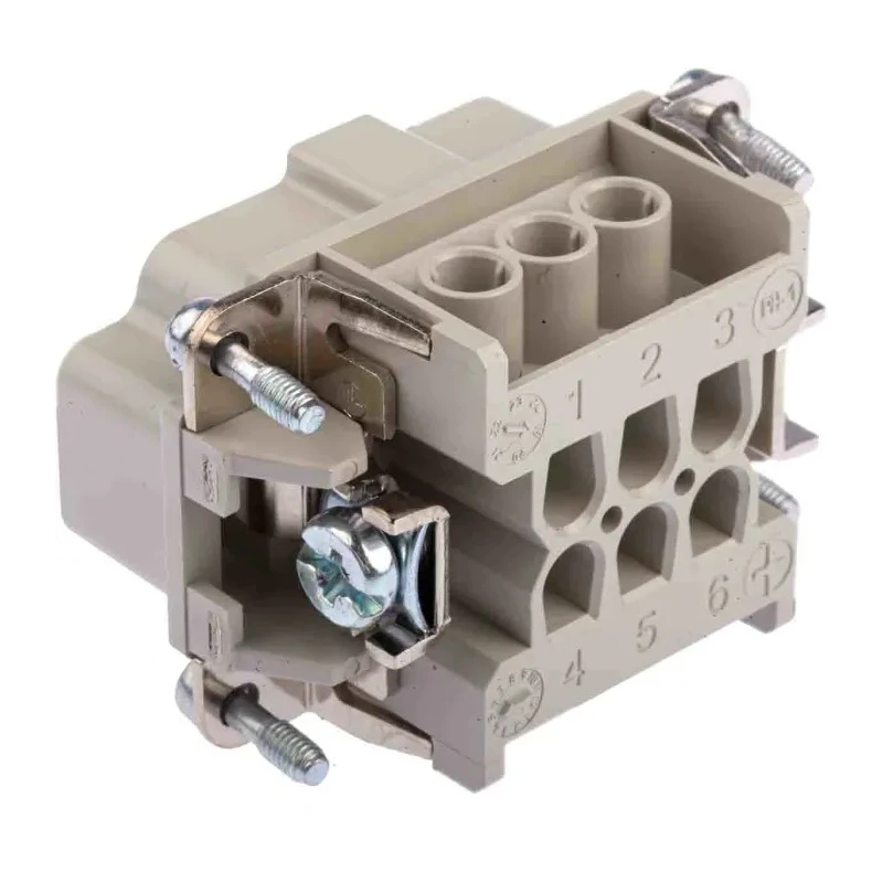EPIC Heavy Duty Power Connector 16A 600V Cable Mount, Male 6 Contacts H-BE Series 10190000