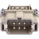 EPIC Heavy Duty Power Connector 16A 600V Cable Mount, Male 6 Contacts H-BE Series 10190000