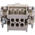 EPIC Heavy Duty Power Connector 16A 600V Cable Mount, Male 6 Contacts H-BE Series 10190000
