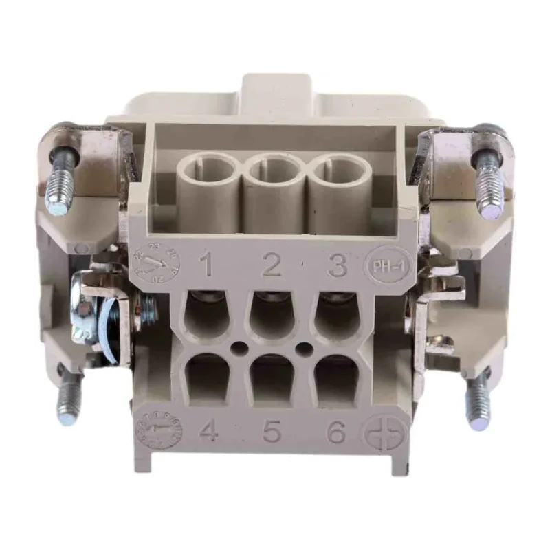 EPIC Heavy Duty Power Connector 16A 600V Cable Mount, Male 6 Contacts H-BE Series 10190000