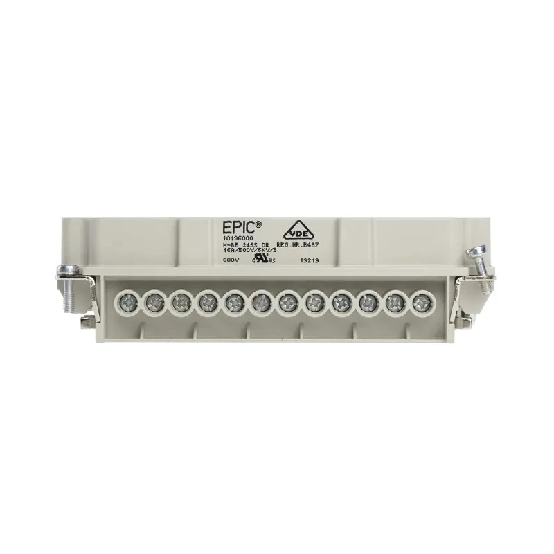 EPIC Heavy Duty Power Connector Insert 16A, 24 Contacts, H-BE Series Male, 600V, IP65 10196000