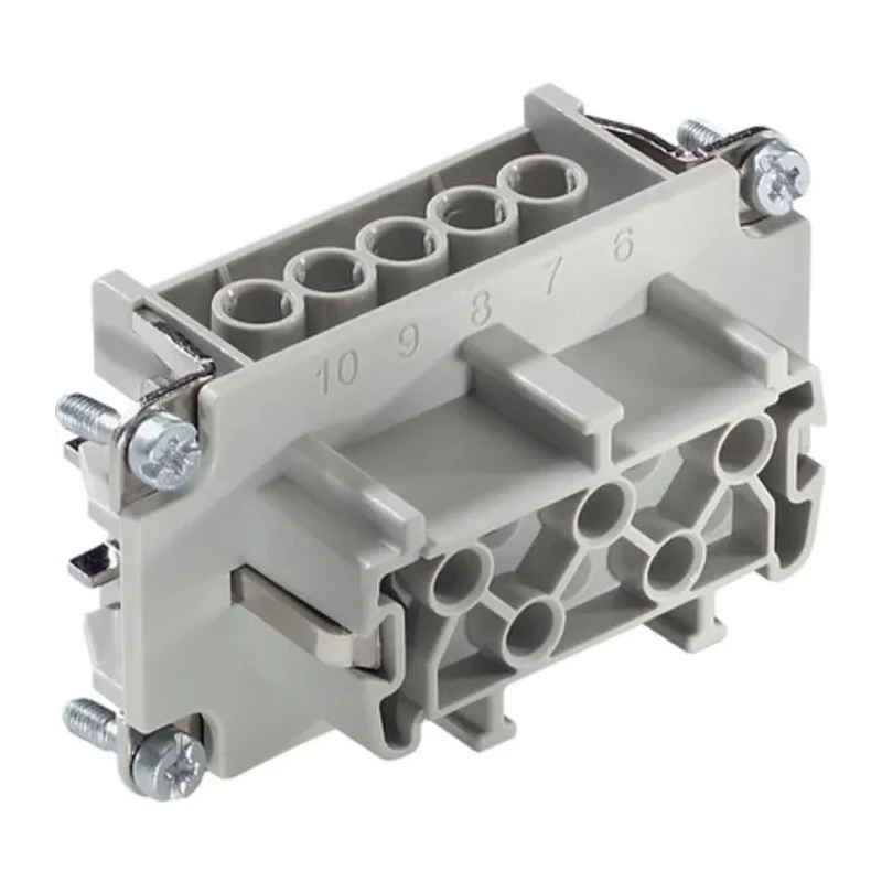 EPIC Heavy Duty Power Connector Module 16A 600V Cable Mounting Straight Orientation 10 Contacts H-BE Series 10192000