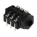 RS PRO 6.35 mm Through Hole Female Stereo Jack Connector 3A 50V 449-348