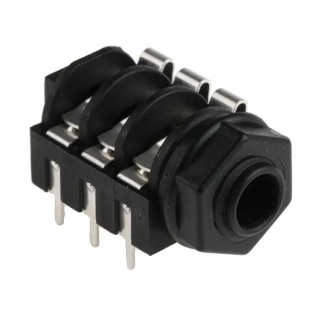 RS PRO 6.35 mm Through Hole Female Stereo Jack Connector 3A 50V 449-348