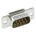 Cinch FD 9 Way Straight 2.76 mm Pitch Panel Mount D-Sub Connector with M3 Rivnut for Rear Panel Mount Male FDE-9PTI2/1-LF