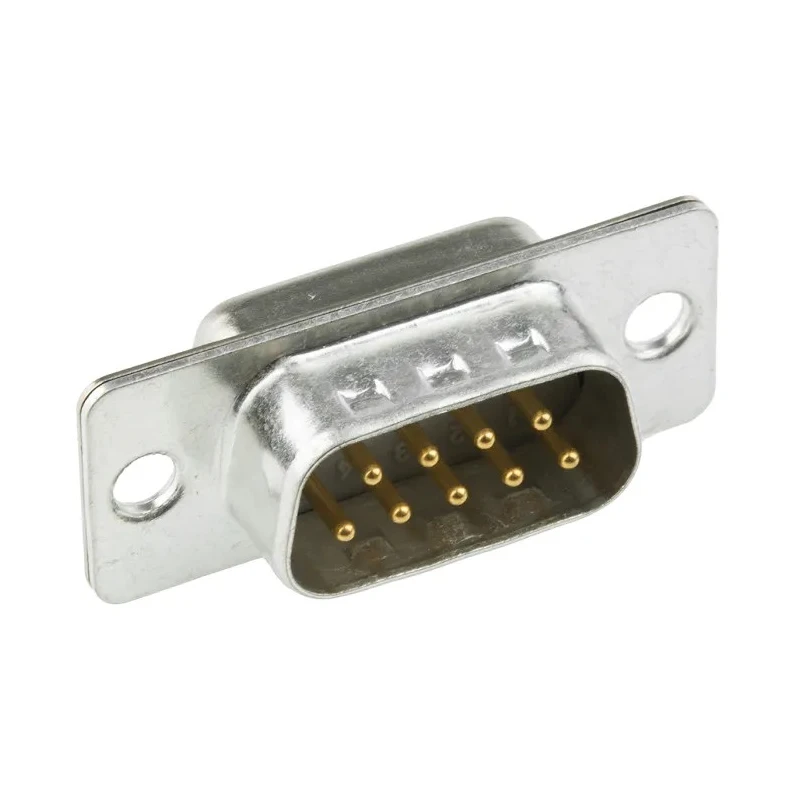 Cinch FD 9 Way Straight 2.76 mm Pitch Panel Mount D-Sub Connector with M3 Rivnut for Rear Panel Mount Male FDE-9PTI2/1-LF