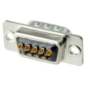 Cinch FD 9 Way Straight 2.76 mm Pitch Panel Mount D-Sub Connector with M3 Rivnut for Rear Panel Mount Male FDE-9PTI2/1-LF