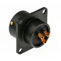 Amphenol Limited MIL Spec Copper Tin Straight 3 Way Box Mount Circular Connector 1.2, 850kV dc Voltage 62GB-12E12-03SN