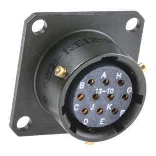 Amphenol Limited MIL Spec Circular Connector Copper Tin Straight 10 Way Box Mount 500, 700V ac 62GB-12E12-10SN